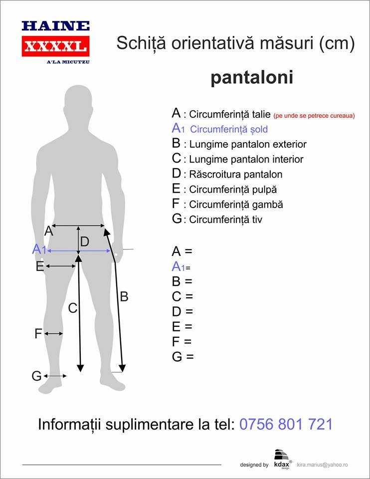 Pantalon trening captusit cu mansete, talie elastica de 120 – 160 cm