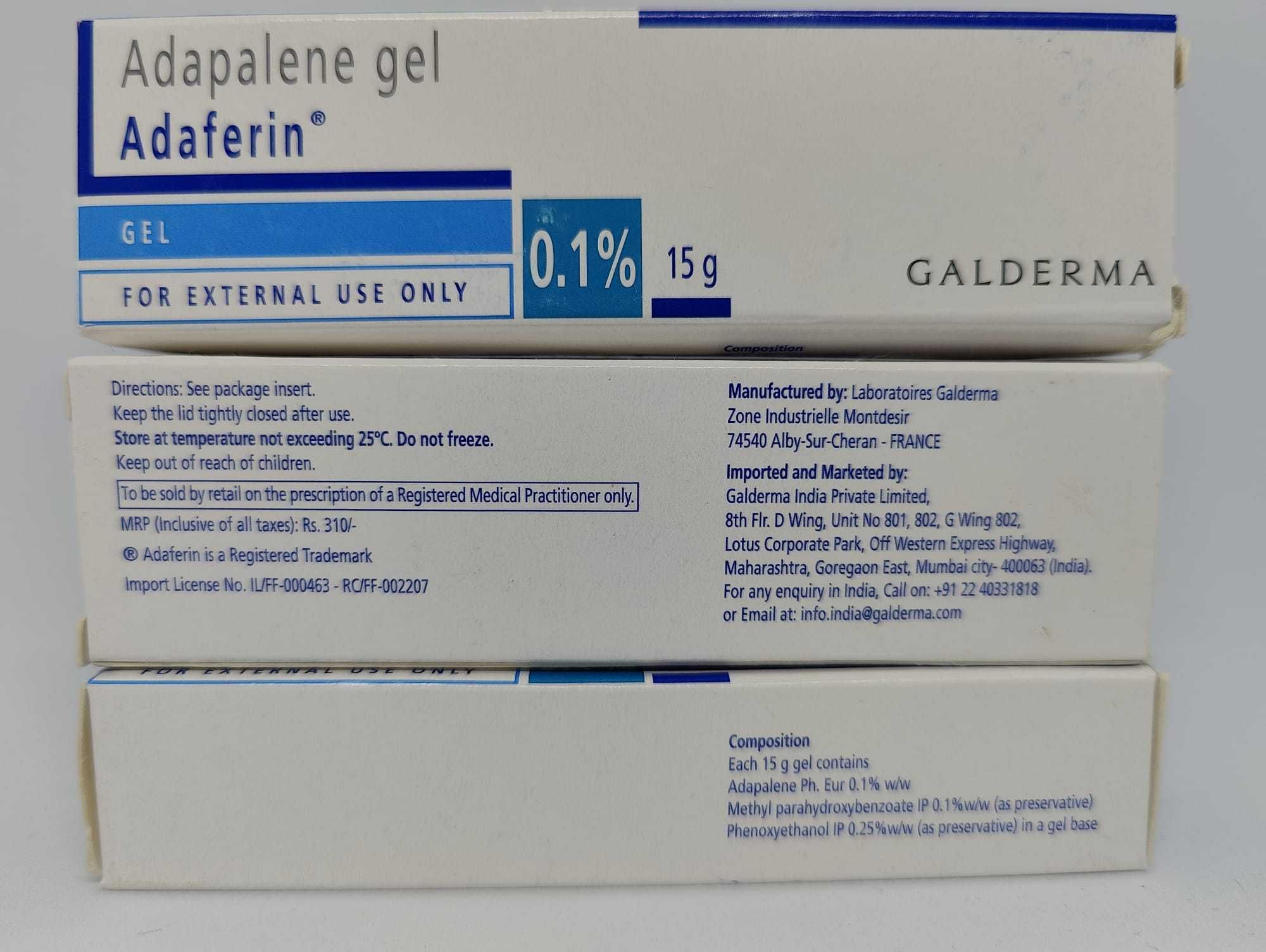 Differin Adaferin Adapalene Galderma GEL 0.1% - 15gr