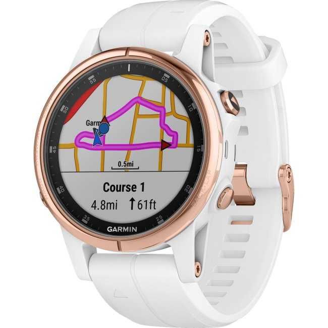 Часовник Smartwatch Garmin Fenix 5S Plus, HR, GPS, Бял Saphire GPS