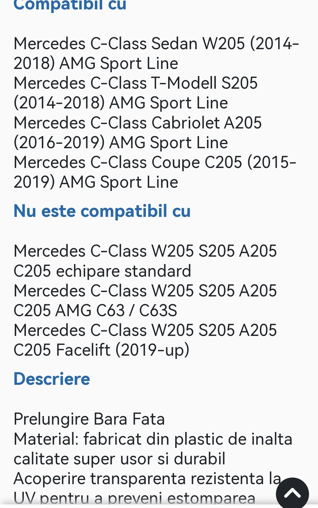 Prelungire bara fata Mercedes Benz C-Class W 205