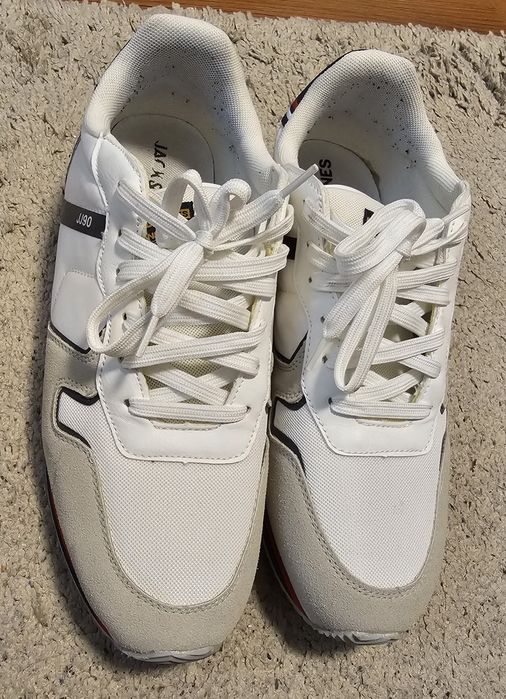 Sneakers Jack & Jones albi cu crem masura 44