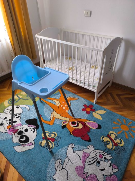 Pătuț copii 60*120 cu saltea, covorul și scaunul ,bonus