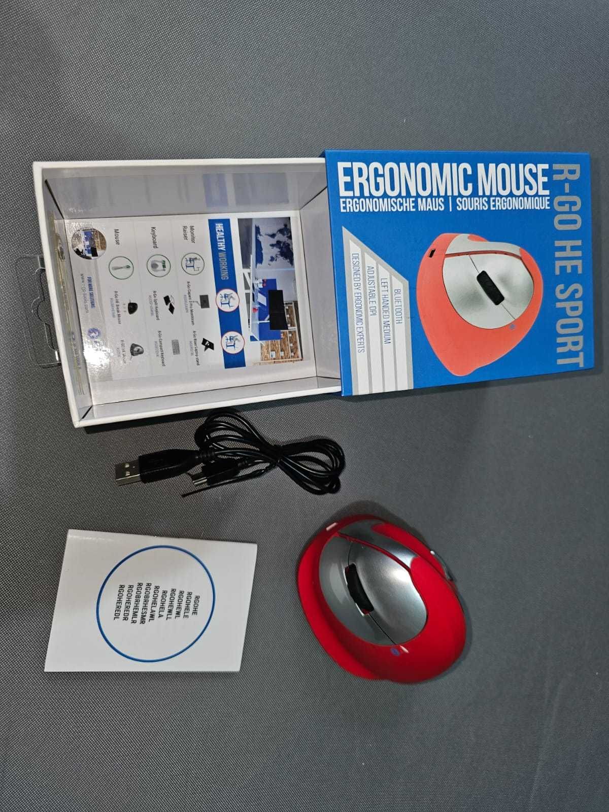 Mouse ergonomic R-Go Tools Bluetooth, Reincarcabil, Pentru Stangaci