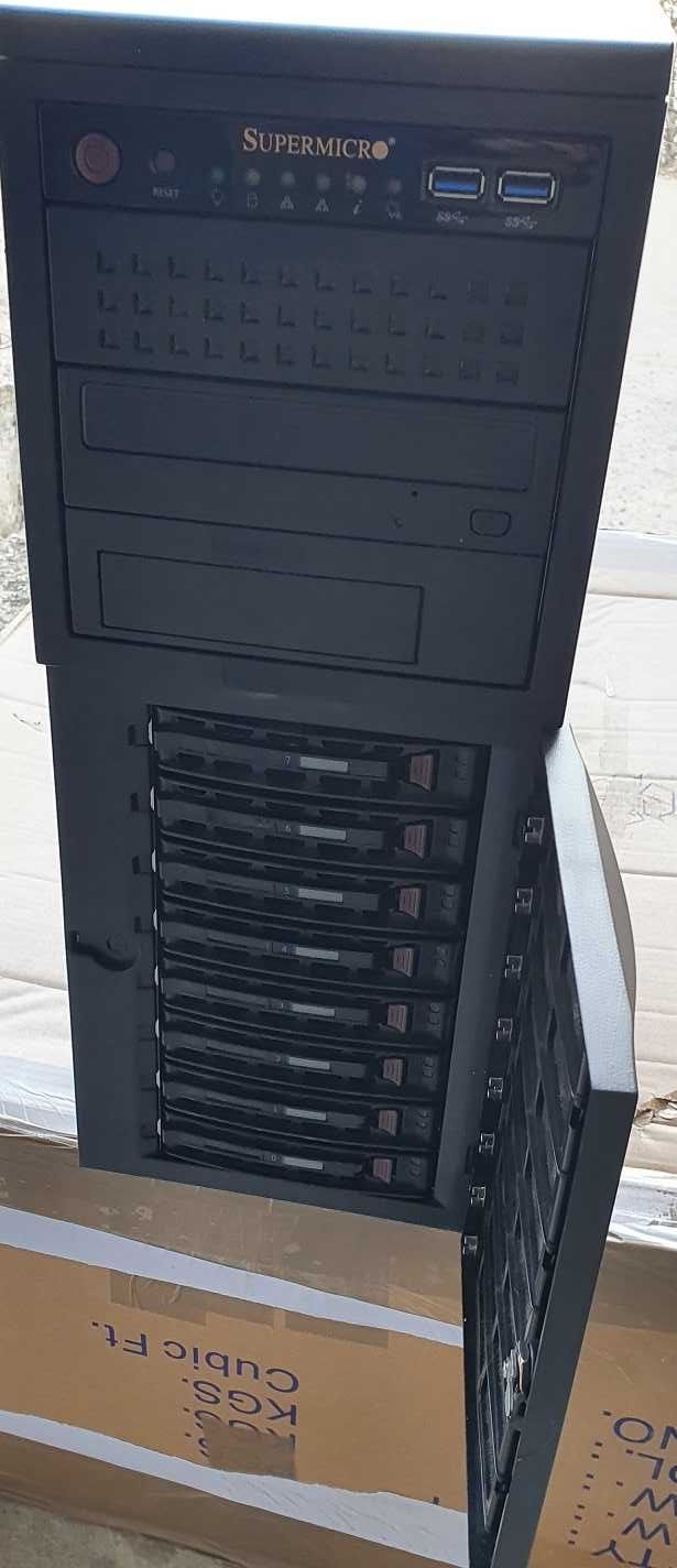Dual EPYC Top Performance AI GPU Tower сървър 128GB DDR4, m.2, 8xLFF