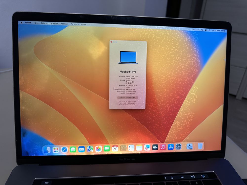 Macbook Pro i7 TochBar /2019