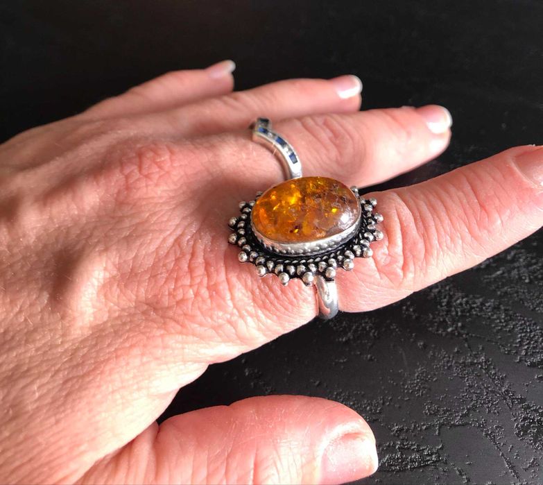 Inel Argint 925 cu Piatra Semipretioasa Chihlimbar