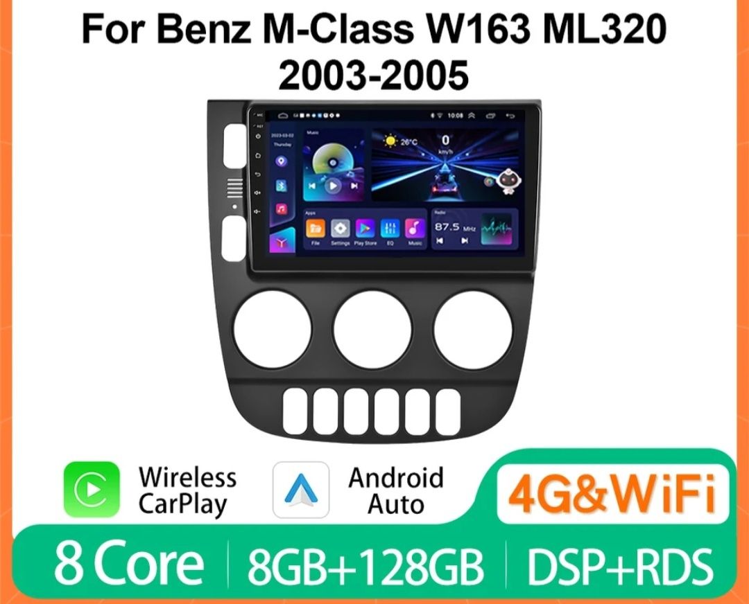 Navigatie Android Mercedes ML Waze Youtube GPS usb BT