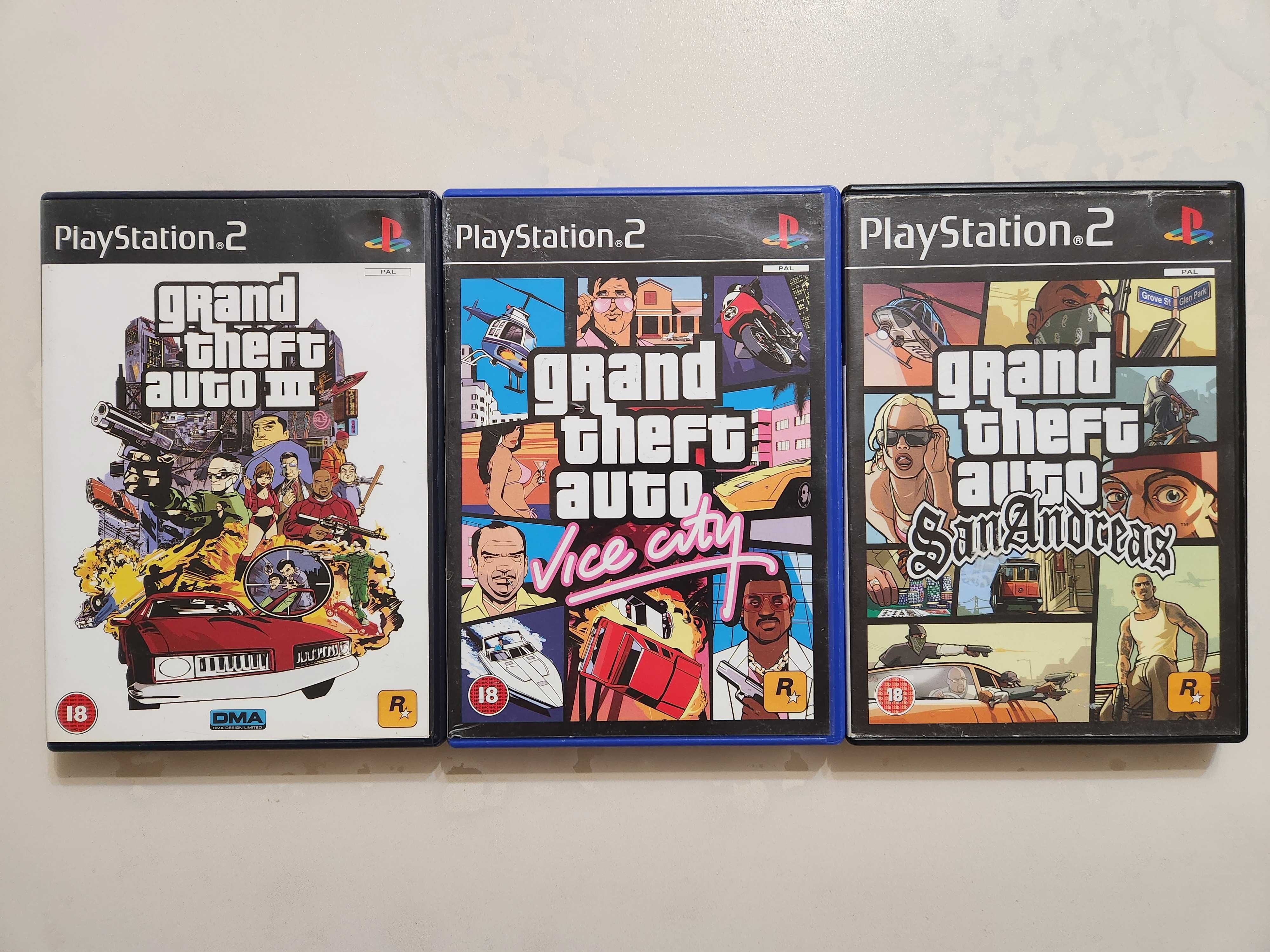 Grand Theft Auto III, Vice City si San Andreas pt. PlayStation 2 (PS2)