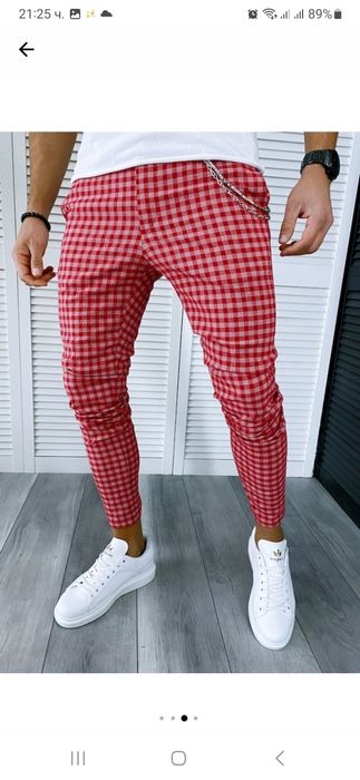 Спортно елегатен панталон 36 размер червен цвят