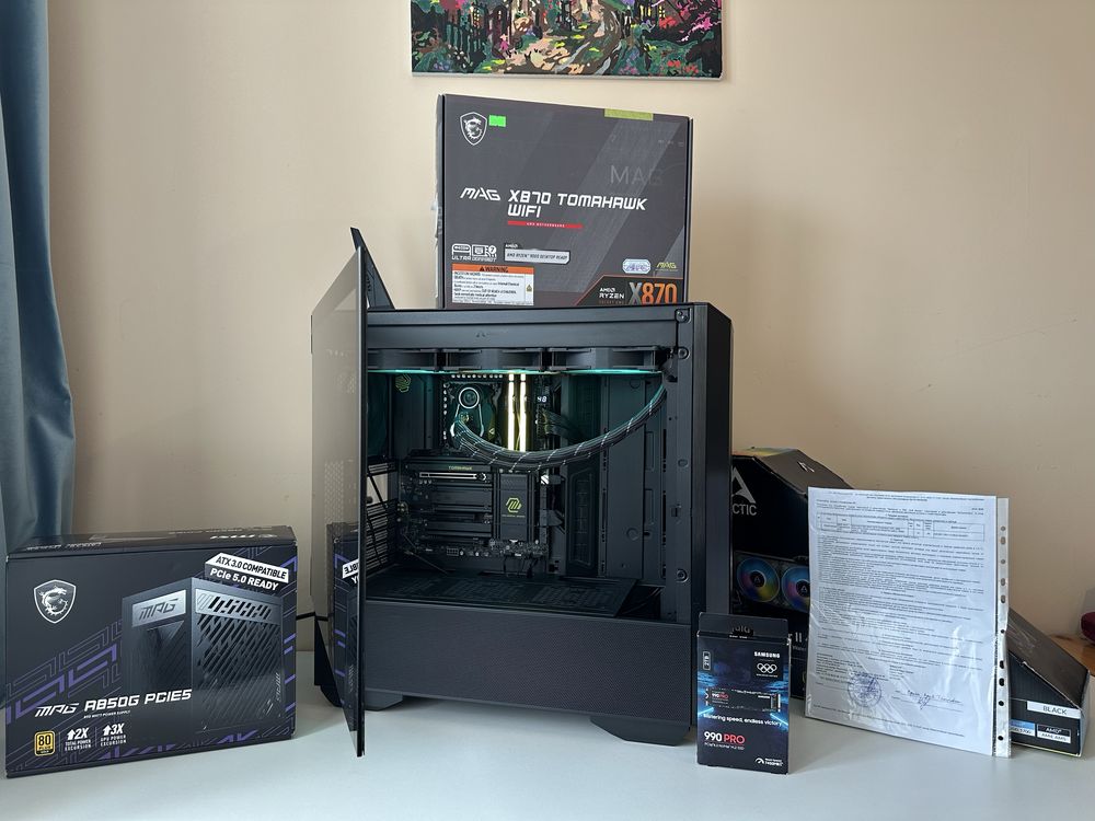 Мощный ПК без видеокарты — Ryzen 7 9800X3D + DDR5 + 2 ТБ SSD