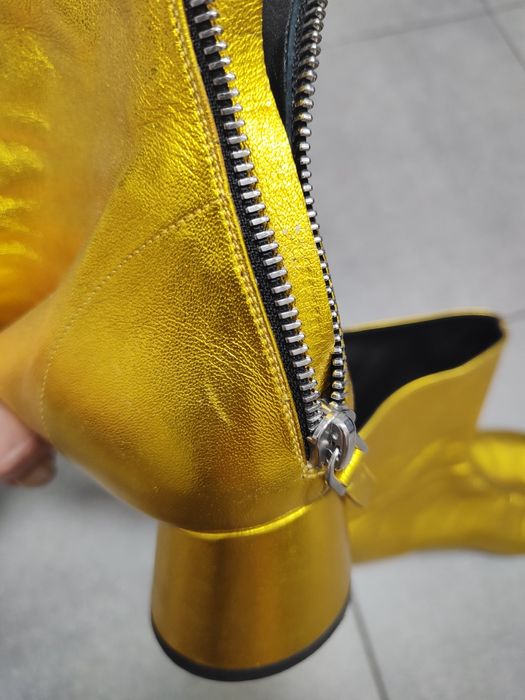 Botine metalice aurii- brand Proenza Schouler