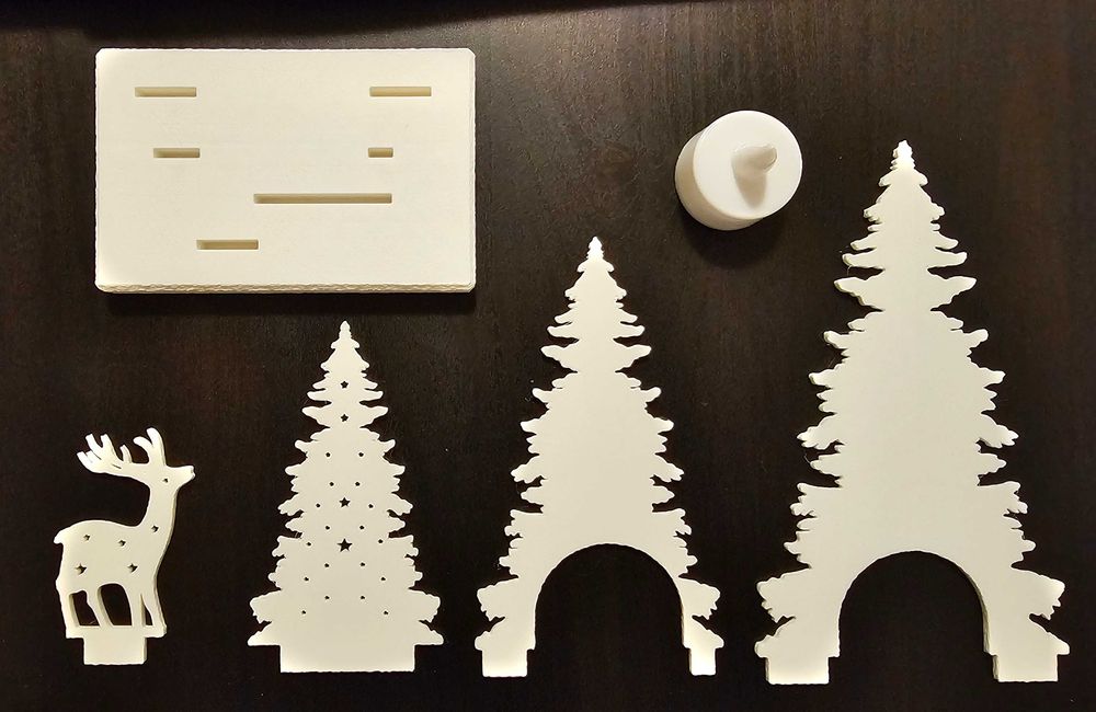 Decor de Crăciun – scenă 3D cu suport tealight LED