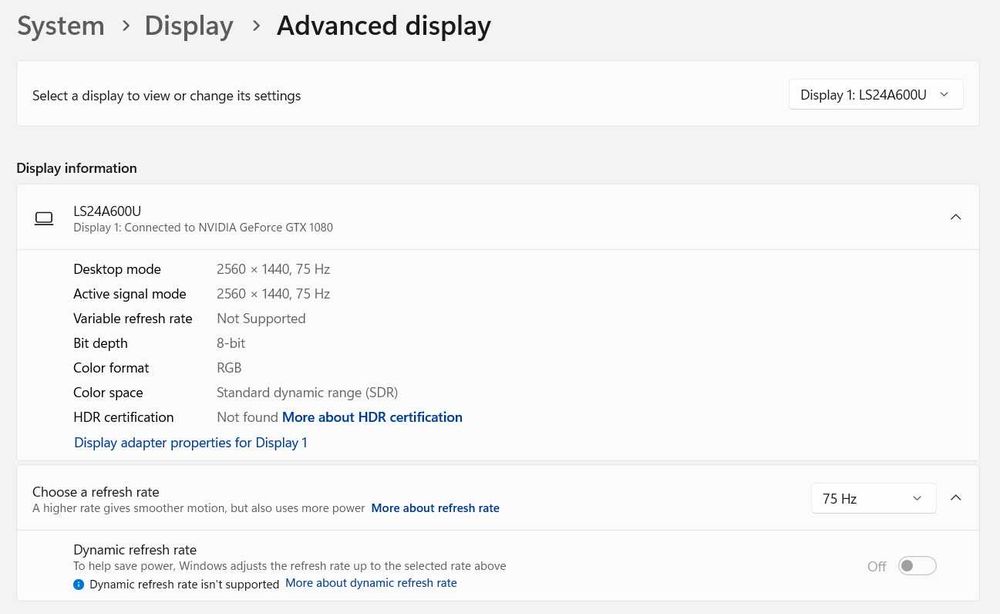 Samsung S24A600U: 23.8-inch QHD IPS monitor with 75Hz refresh rate.