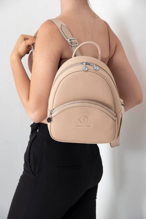 НОВО! ЛИКВИДАЦИЯ! Дамска раница „Памела“ в бежов мат