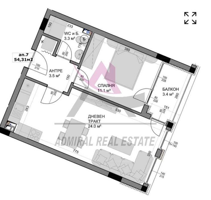 Продава се Двустаен апартамент в Варна, Владислав Варненчик - 63 кв.м за 1127 €/кв.м - Снимка #3