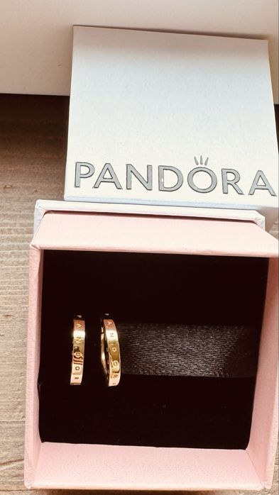 Оригинални златни 14 карата обеци Pandora