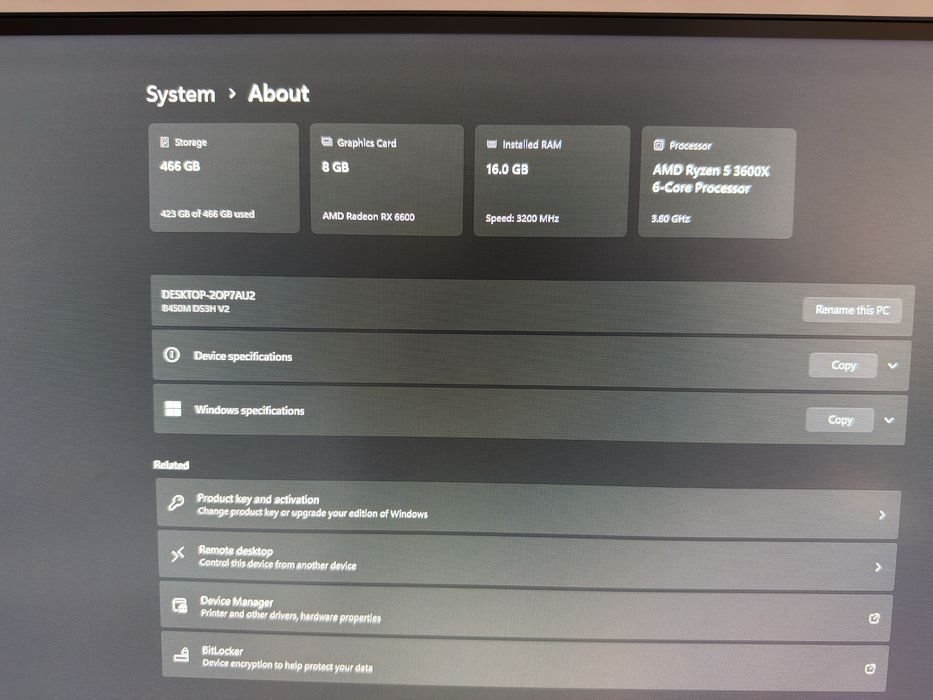 PC Gaming Ryzen 5 3600x, RX6600