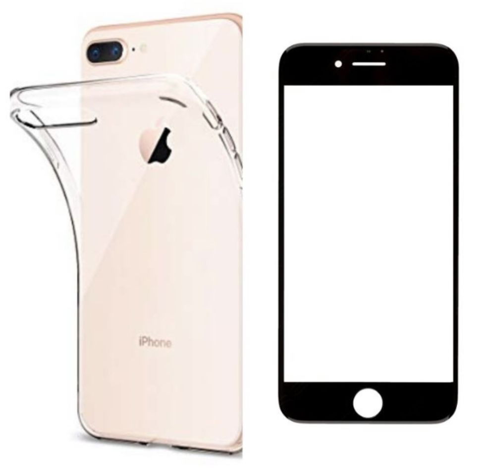 Husa Silicon Premium si Folie Sticla Safe Glass Iphone 7/8 Plus