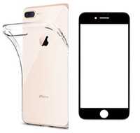 Husa Silicon Premium si Folie Sticla Safe Glass Iphone 7/8 Plus