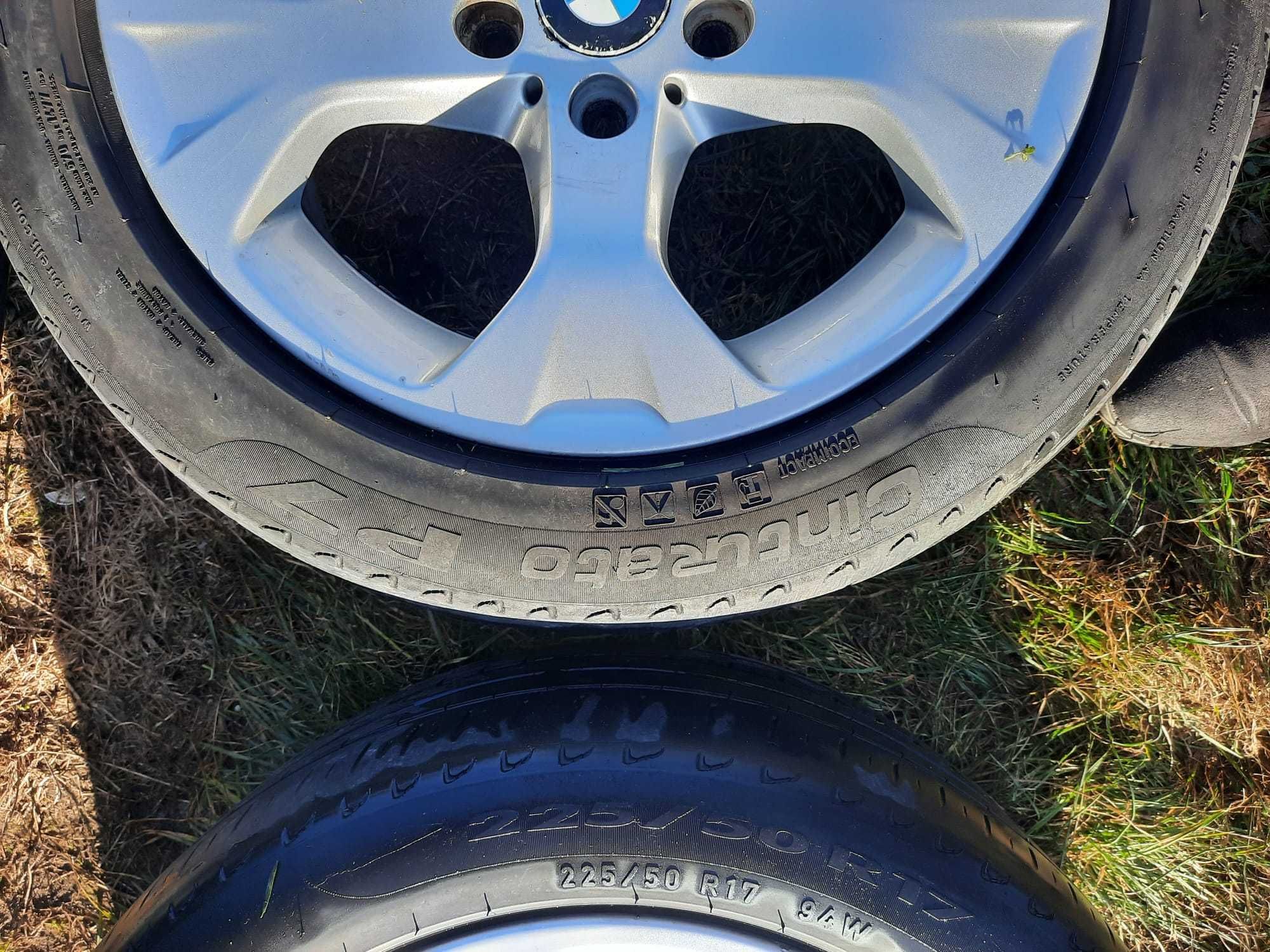 Vând 4 buc. jante aliaj+ anvelope vară Pirelli-BMW X1 E84, 225/50 /17