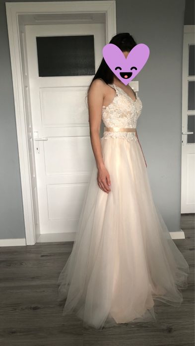 Rochie NOUA de mireasa/ocazie ivory,marime S,cordonul se poate da jos