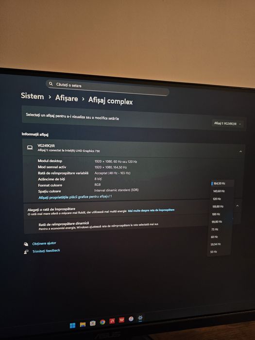 Monitor Gaming ASUS TUF VG249Q1R, 23.8", FHD, 165Hz, FreeSync, negru