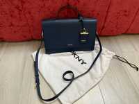 DKNY Navy Blue Saffiano Leather Bryant Park Top Handle Bag