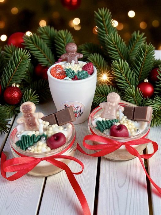 Коледни свещи от соев восък