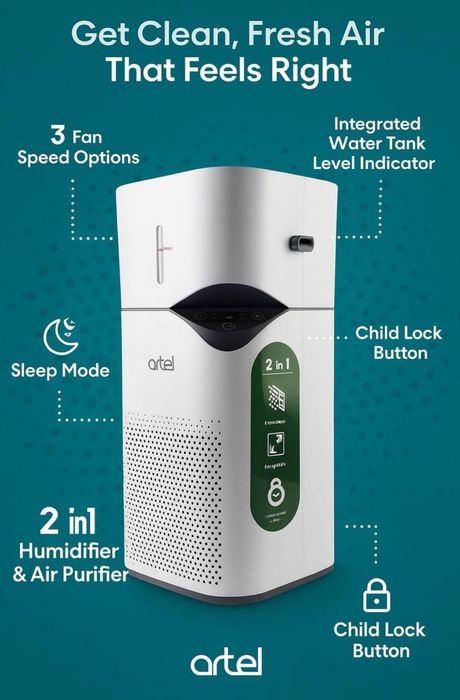 ARTEL55кв очиститель и Увлажнитель воздуха 2в1