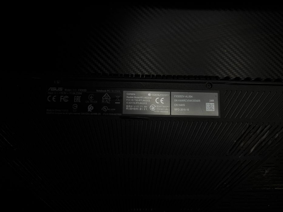 Laptop gaming Asus TUF 505DV - Ryzen 7 3750H - RTX2060 - 16gb Ram