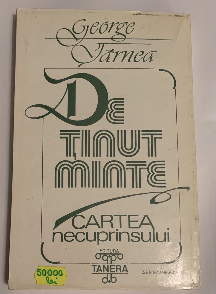 Carti de George Țărnea, exemplar cu autograful autorului