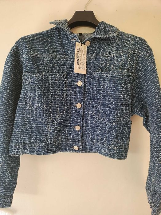 Trendyol Сини текстурирани дънкови панталон и яке