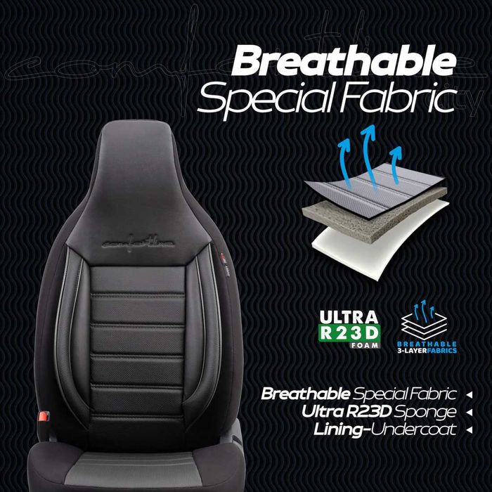 Тапицерия OTOM Comfortline City – Черно,Еко кожа,(За малки автомобили)