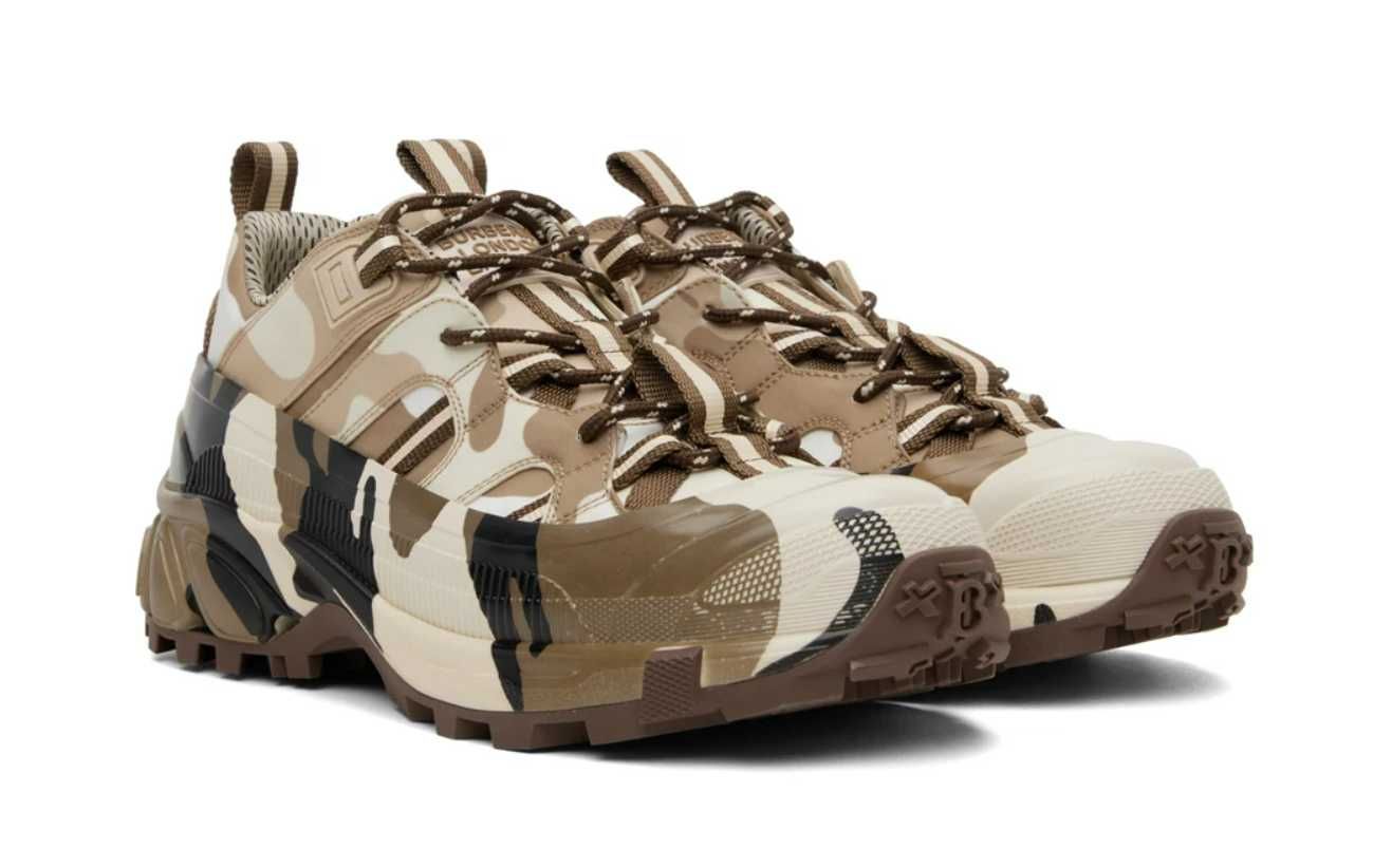 Adidasi Sport Burberry Brown Camouflage Arthur Sneakers