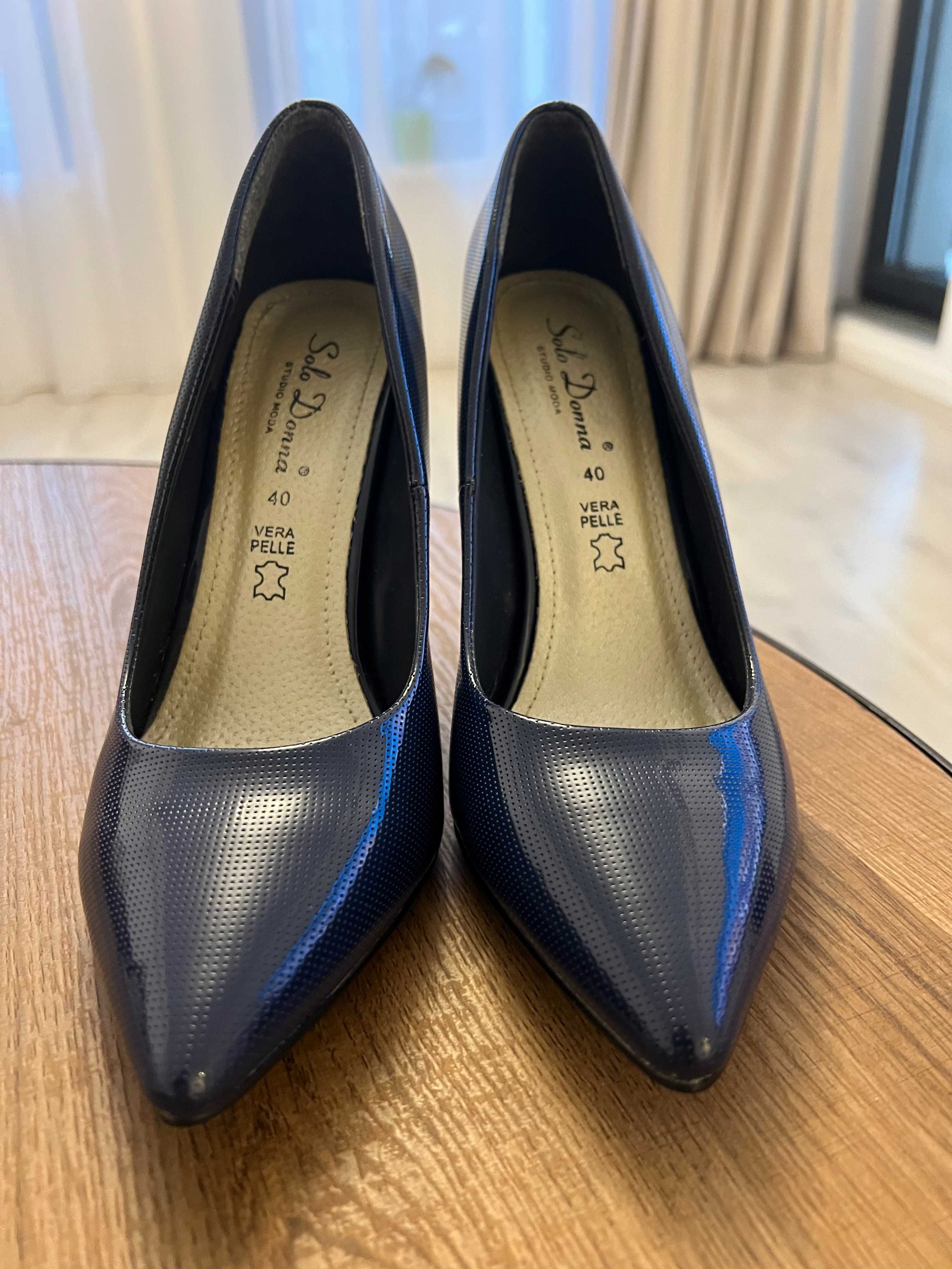 Pantofi stiletto Italia, bleumarin