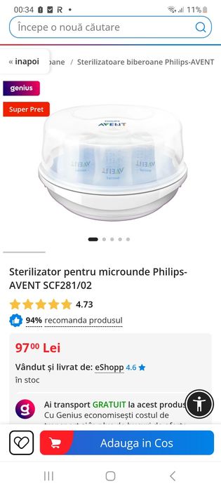 Sterilizator biberoane