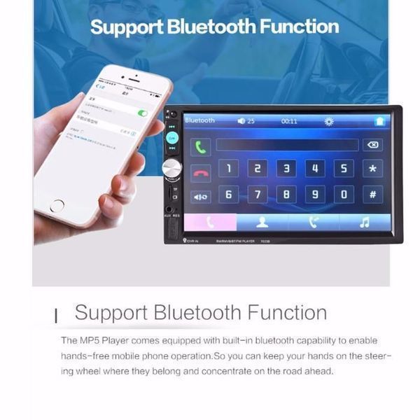 Универсален плеър мултимедия  7'' - за кола MP5 PLAYER BLUETOOTH, 7023