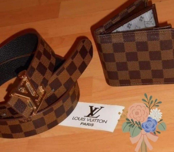 Set portofel +curea Louis Vuitton,saculet, etichetă