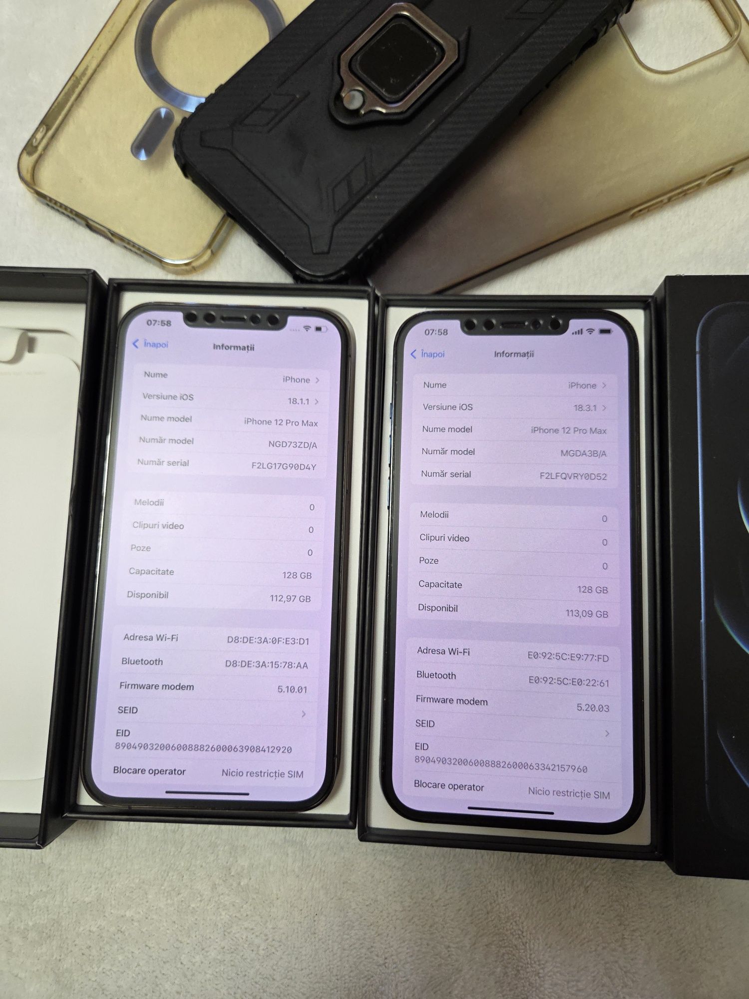 2 Iphone 12 pro max 128GB baterie 89% stare impecabilă
