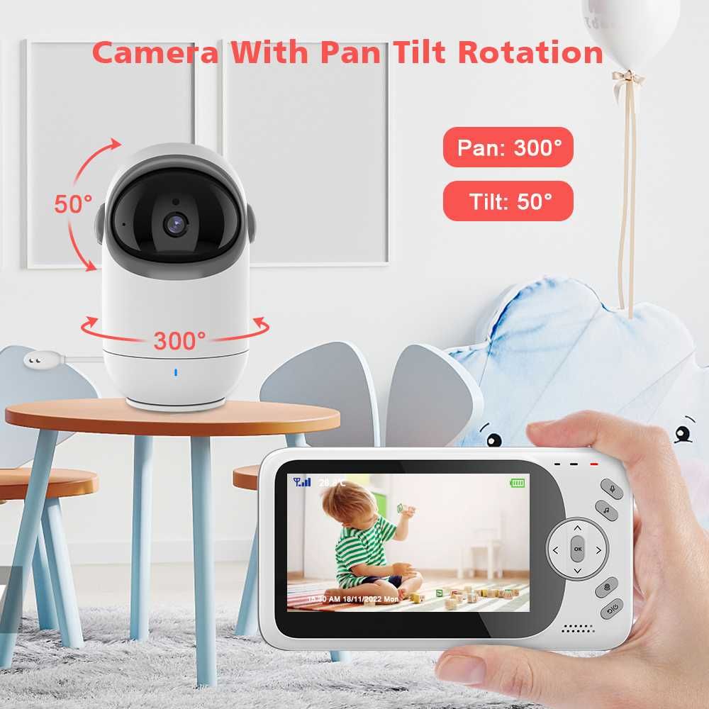 Baby Monitor si Camera Audio-Video Wireless Supraveghere Bebe,4.3 Inch