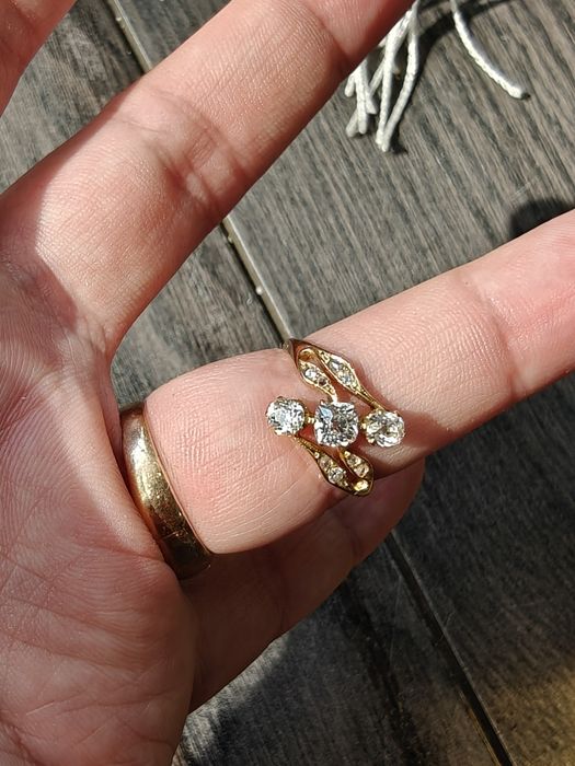 Inel vechi aur 18k diamante certificat