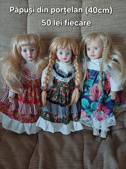 Păpuși din porțelan 40 cm
