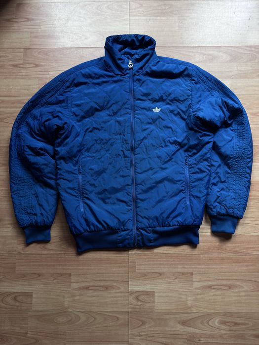 Jacket jacheta geaca puffer boxy reversible Adidas Originals blue