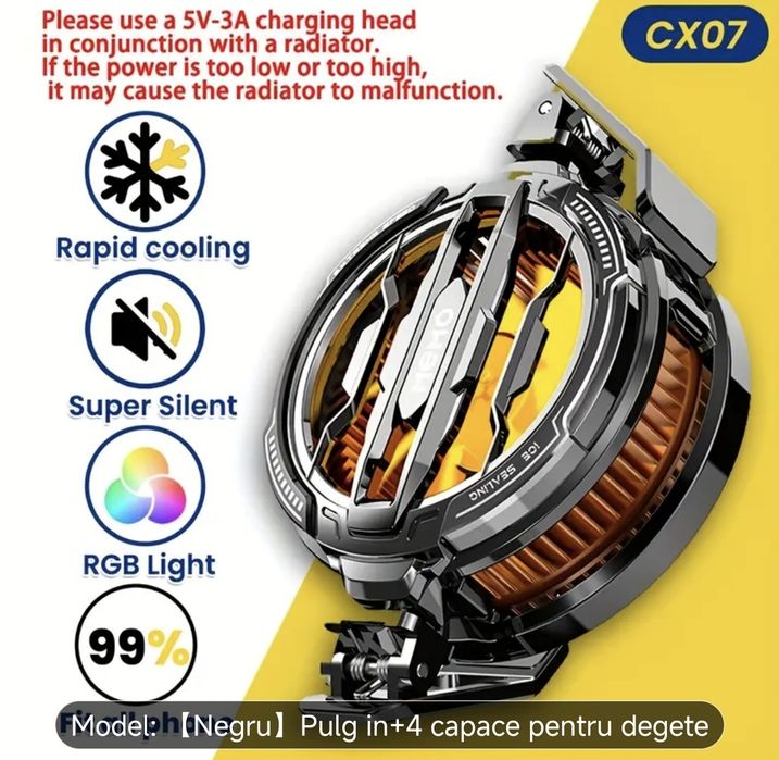 M7 Răcitor telefon mobil cooler ventilator cu efect înghețare