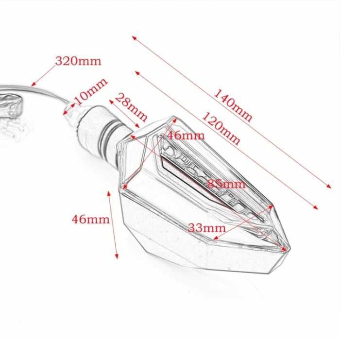 Мигач за мотор и Дневна светлина, 12V, 2бр