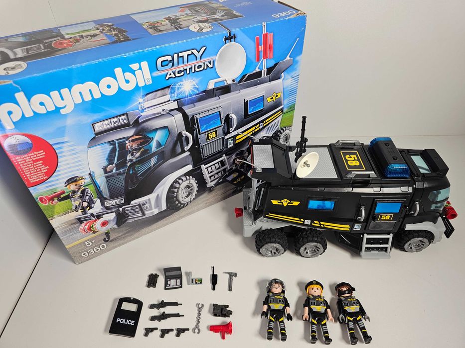 Playmobil - Хеликоптер / бърза помощ , Полицейски камион за спец части