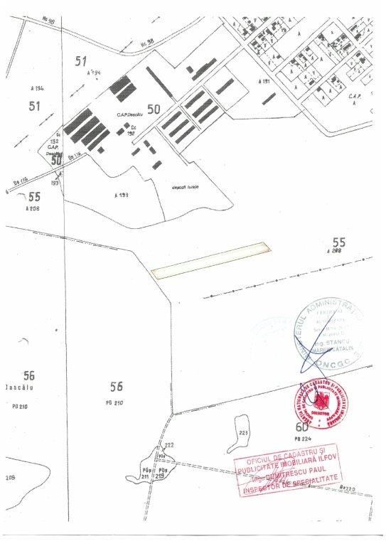 Vanzare teren Dascalu, 9000mp,.deschidere 32m, padure