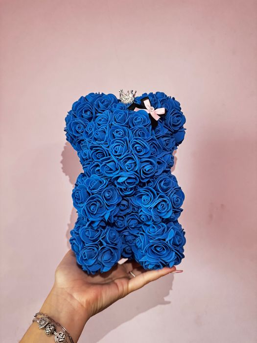 Уникално мече от вечни рози (подарък за нея) - 3 Цвята