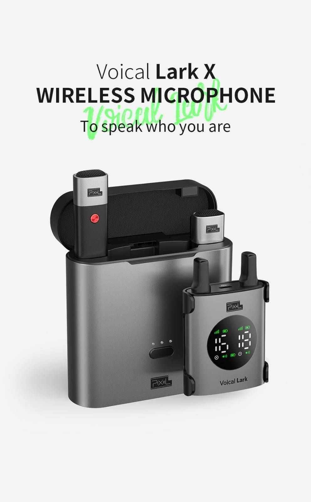 Беспроводной UHF микрофон Pixel Voical Lark X до 200м до 2 человек США