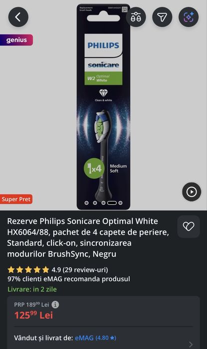 Philips Sonicare rezerve / capete periuta de dinti electrica